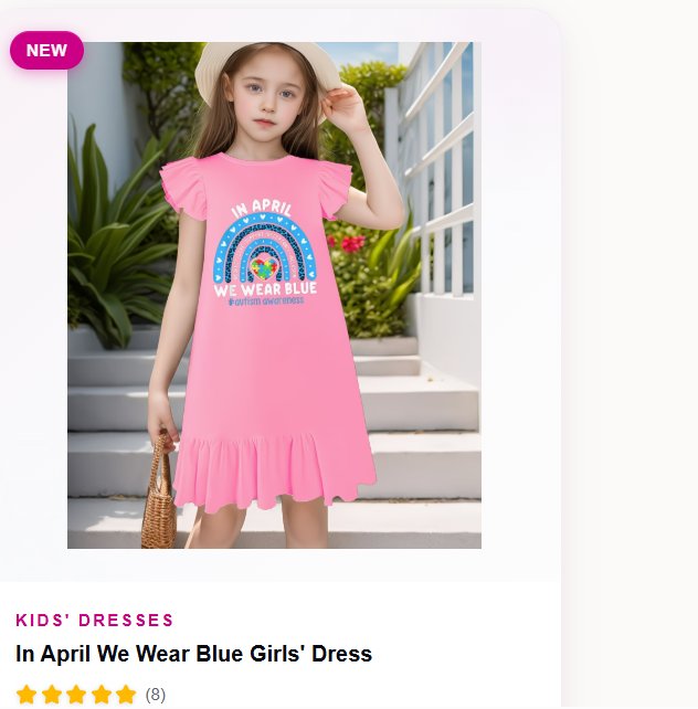 In April We Wear Blue Girls' Dress