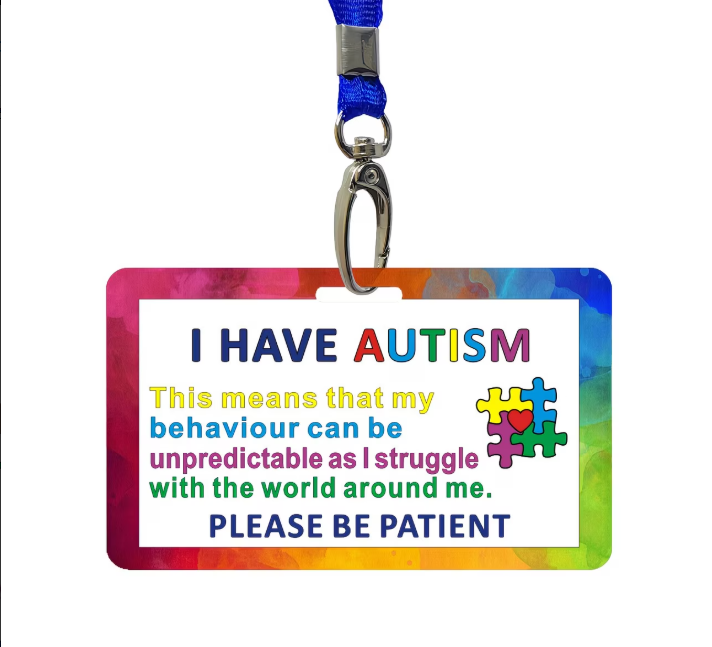 Autism Awareness ID Badge with Lanyard