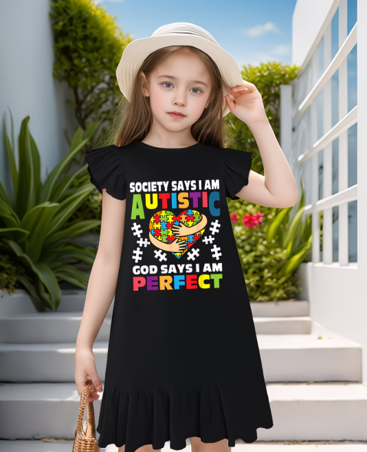 God Says I Am Perfect Girls' Dress